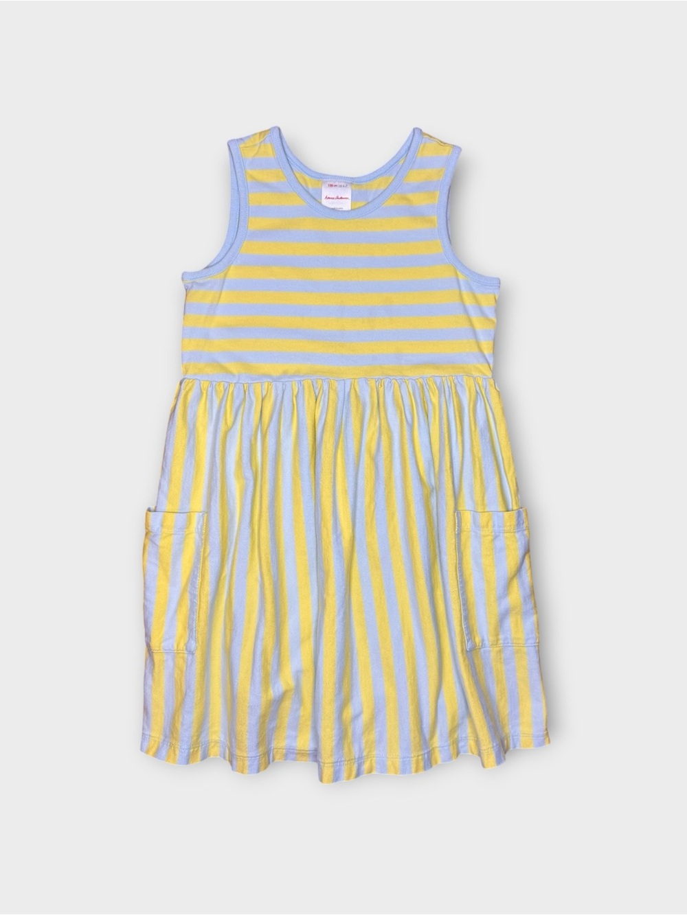 Hanna Andersson Yellow Striped Pocket Tank Dress